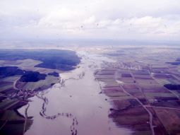 Hochwasser Februar 1990, Harburg mit Blick auf Hoppingen und Heroldingen