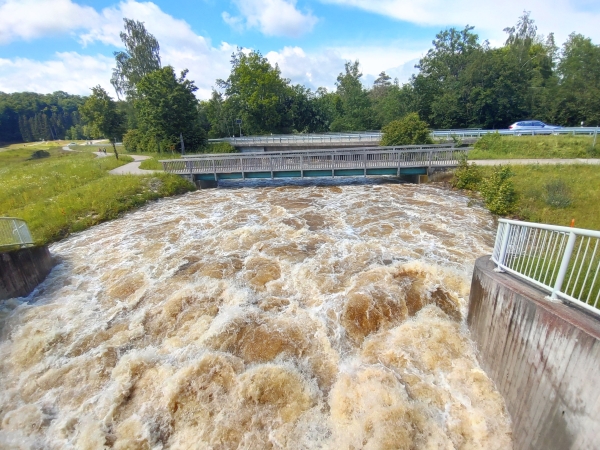 Unterwasser des Drosselbauwerks an der Mindel