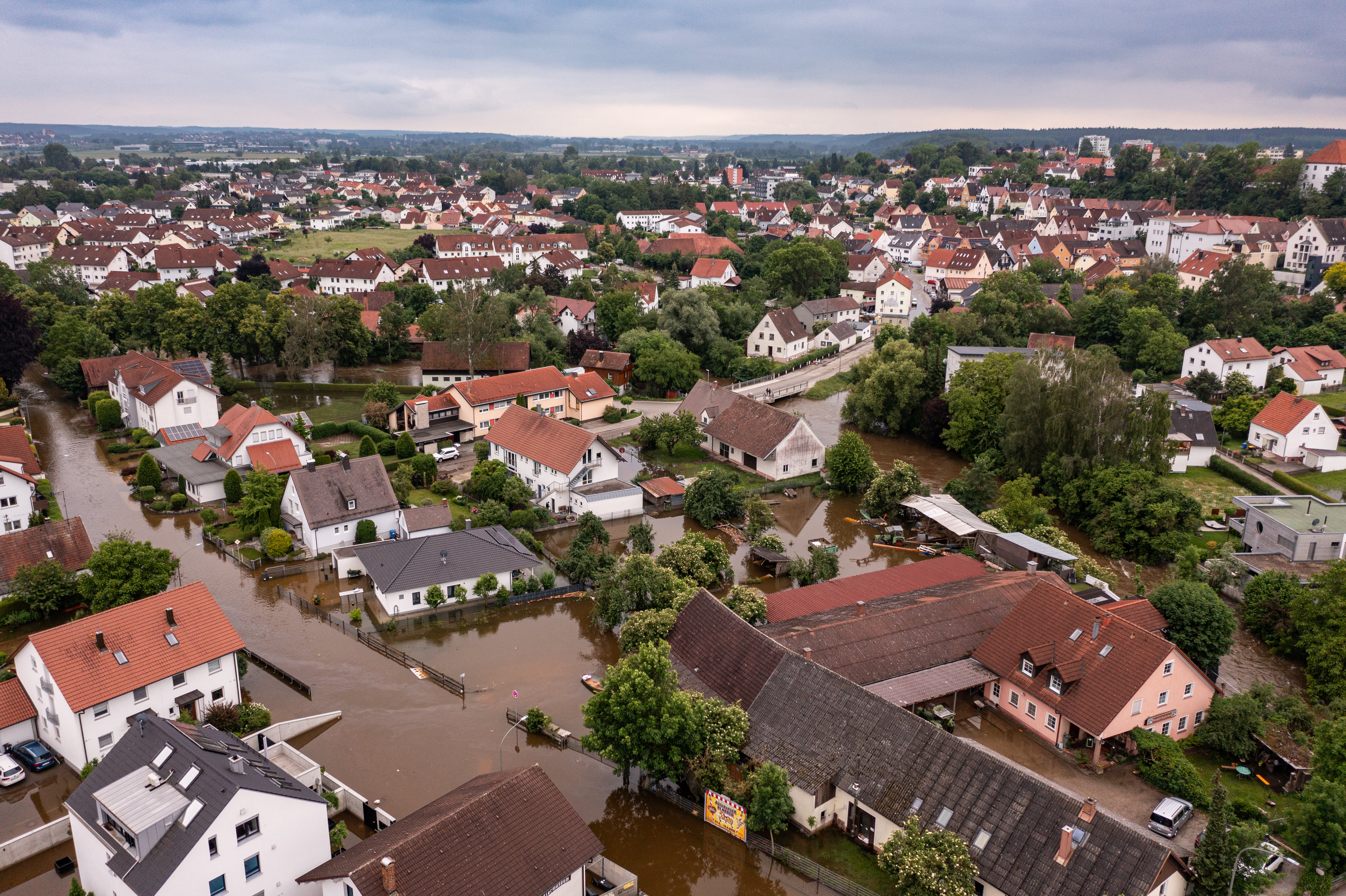 Abbildung 5 zeigt das Hochwasser am 03. Juni 2024 im Bereich der Angerwiese