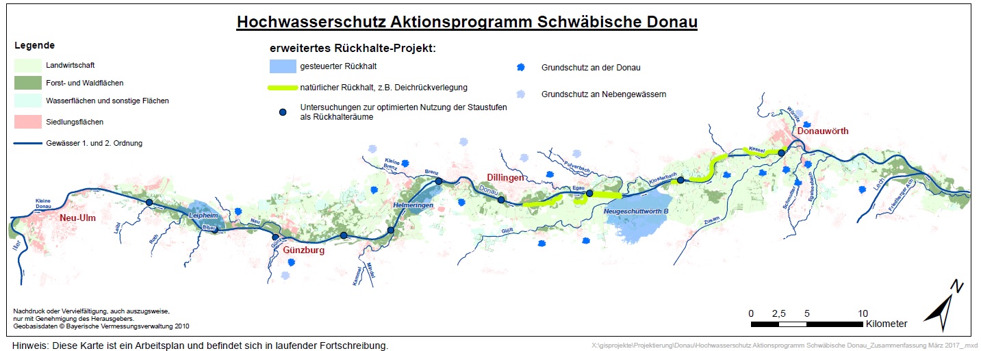 Staustufen sowie gesteuerter und natürlicher Rückhalt sollen optimalen Hochwasserschutz an der Schwäbischen Donau gewährleisten. Das Bild zeigt, dass Staustufen sowie gesteuerter und natürlicher Rückhalt optimalen Hochwasserschutz an der Schwäbischen Donau gewährleisten sollen.