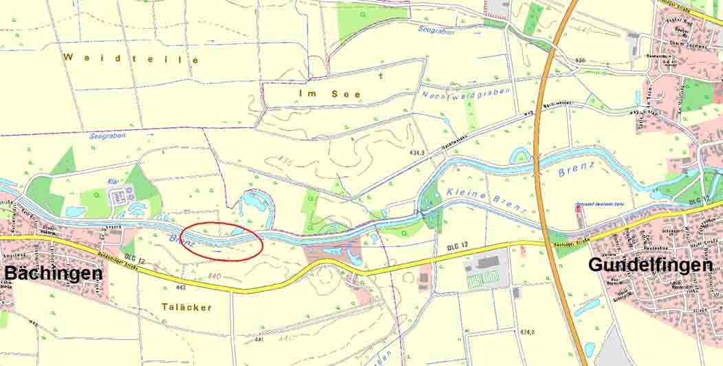 Lageplan der Renaturierung an der Brenz