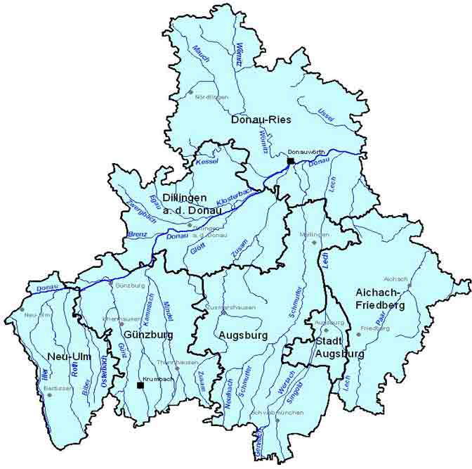 Amtsbereich des Wasserwirtschaftsamtes Donauwörth